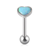 Heart-shaped Opal Stainless Steel Tongue Ring