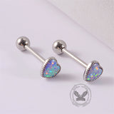 Heart-shaped Opal Stainless Steel Tongue Ring