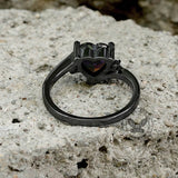 Heart-shaped Purple Zircon Brass Engagement Ring
