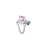 Heart-Shaped Wings Stainless Steel Piercing Earrings | Gthic.com