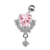 Heart-Shaped Wings Stainless Steel Piercing Earrings | Gthic.com