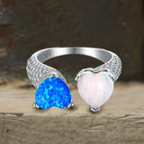Heart Opal Sterling Silver Adjustable Ring | Gthic.com