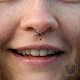 Heart Shaped Devil Wings Stainless Steel Piercing Ring | Gthic.com