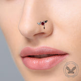 Heart Shaped Devil Wings Stainless Steel Piercing Ring