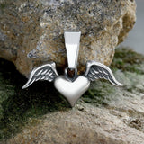 Heart With Wings Stainless Steel Pendant | Gthic.com