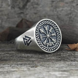Helm of Awe Valknut Sterling Silver Viking Ring