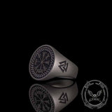 Helm of Awe Valknut Sterling Silver Viking Ring 02 | Gthic.com
