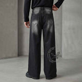 High Street Washed American Wide-Leg Denim Jeans | Gthic.com