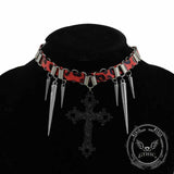 Hip-Hop Cross Rivet Stainless Steel Choker Necklace 03 | Gthic.com
