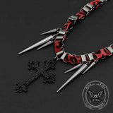 Hip-Hop Cross Rivet Stainless Steel Choker Necklace