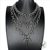 Hip-Hop Punk Spiked Multi-Layered Stainless Steel Necklace