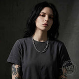 Hip-Hop Splicing Stainless Steel Clavicle Necklace | Gthic.com