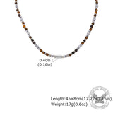 Hip-Hop Turquoise Bead Splicing Stainless Steel Necklace