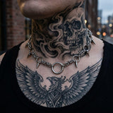 Hip-Hop Y2K Ring And Spikes Stainless Steel Choker Necklace | Gthic.com
