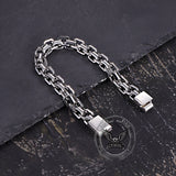 Hip Hop Double Row Hollow Stainless Steel Bracelet