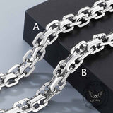 Hip Hop Double Row Hollow Stainless Steel Bracelet