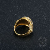 Hip Hop Eagle Rhinestone Stainless Steel Animal Ring