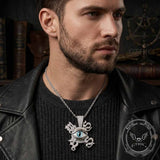 Hip Hop Eye of Horus Copper Zircon Spinner Pendant | Gthic.com