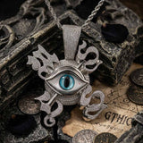 Hip Hop Eye of Horus Copper Zircon Spinner Pendant | Gthic.com