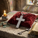 Hip Hop Great Wall Pattern Gem Cross Stainless Steel Pendant | Gthic.com