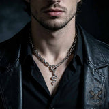 Hip Hop Infinity Snake Stainless Steel Clavicle Necklace | Gthic.com