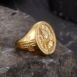 Hip Hop Praying Hands Cross Stainless Steel Ring