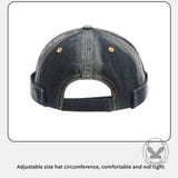 Hip Hop Ripped Washed Brimless Denim Hat