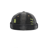 Hip Hop Ripped Washed Brimless Denim Hat