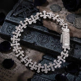 Hip Hop Versatile Cross Link Copper Zircon Bracelet