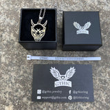 Hollow Oni Mask Stainless Steel Necklace