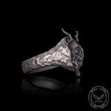 Horned Armor Witch Sterling Silver Ring