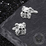 Horrible Five-Headed Skull Copper Cufflinks 01 | Gthic.com