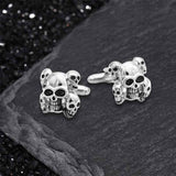 Horrible Five-Headed Skull Copper Cufflinks 02 | Gthic.com