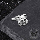 Horrible Five-Headed Skull Copper Cufflinks 03 | Gthic.com