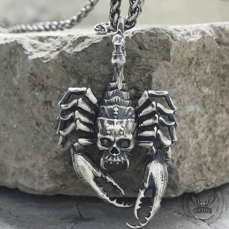 Horrible Skull Faced Scorpion Sterling Silver Pendant – GTHIC Horrible Skull Faced Scorpion Sterling Silver Pendant – GTHIC