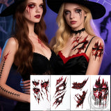 Horror Simulation Wound Halloween Temporary Tattoo Stickers | Gthic.com