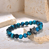 Howling Wolf Turquoise Bead Bracelet