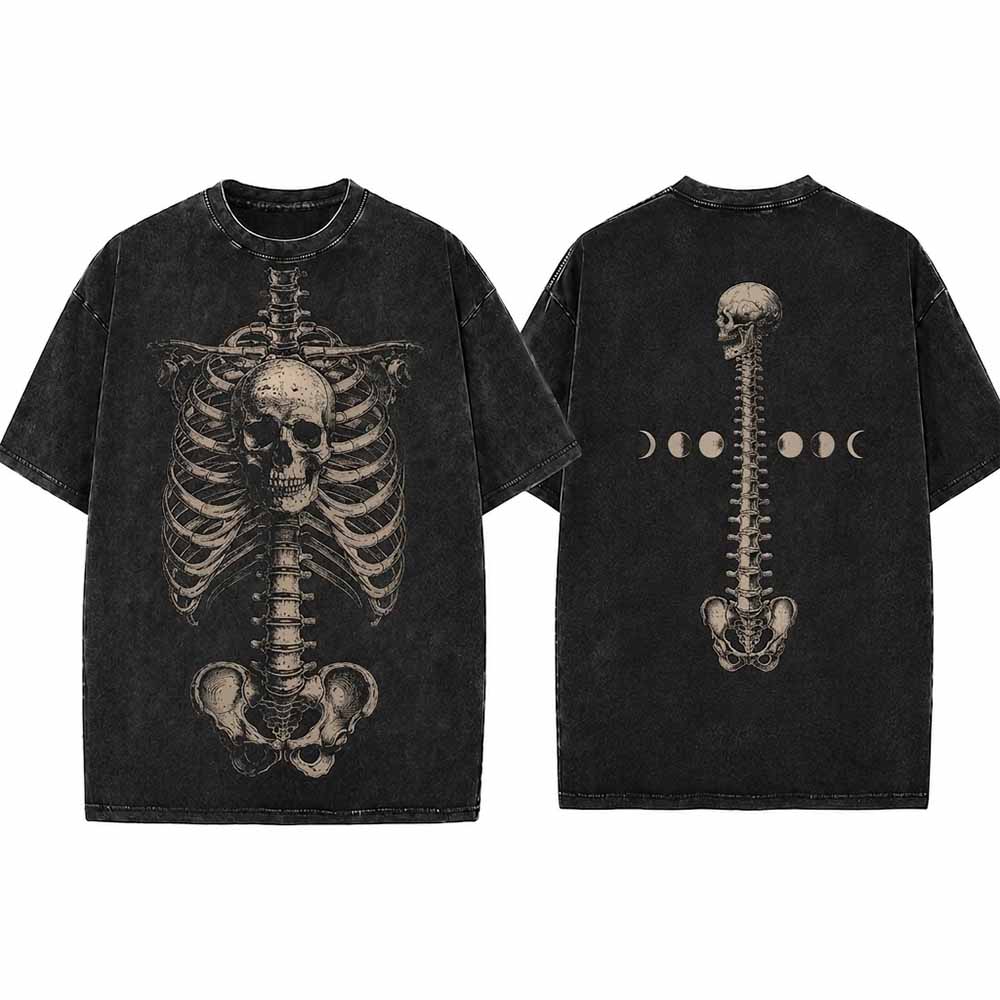 Human Ribcage Skull Vintage Washed T-Shirt – GTHIC