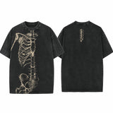 Human Ribcage Skull Vintage Washed T-Shirt | Gthic.com
