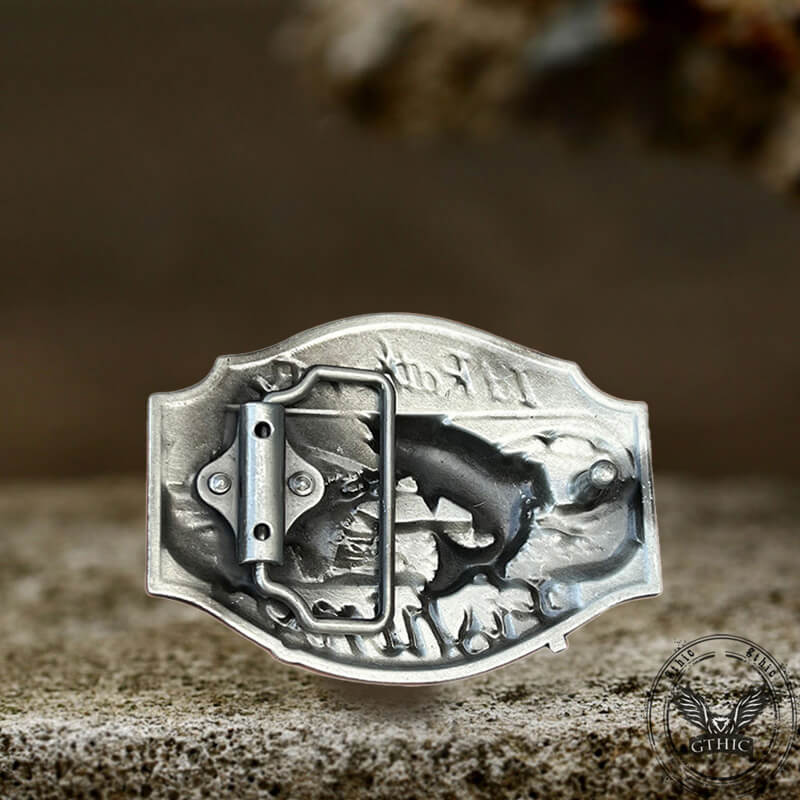 I'd Rather Be Fishing Belt Buckle - Solid Metal Buckle For Belts Up To 4cm Wide