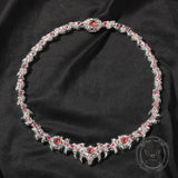 Iced Out Red Eyes Zircon-set Thorn Necklace | Gthic.com
