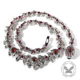 Iced Out Red Eyes Zircon-set Thorn Necklace | Gthic.com