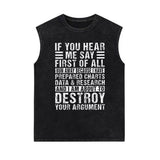 If You Hear Me Say Letters Vintage Washed Vest Top 01 | Gthic.com
