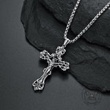 INRI Budded Cross Stainless Steel Pendant