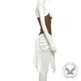 Slim High Waist Irregular Suspender Mini Dress