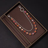 Iridescent Beaded Double-Layer Hip-Hop Alloy Pants Chain | Gthic.com