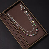 Iridescent Beaded Double-Layer Hip-Hop Alloy Pants Chain