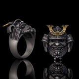 Japanese Mask Samurai Helmet Sterling Silver Ring | Gthic.com