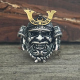 Japanese Mask Samurai Helmet Sterling Silver Ring | Gthic.com