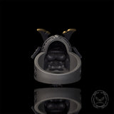 Japanese Samurai Helmet Sterling Silver Warrior Ring